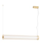 Pendant lamps over the island - Argon HAMPTON 8624 1-light LED pendant lamp, transparent (fluted), brushed brass LED (integrated) / 9180 lm / 30 - product 1