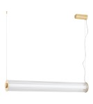 Pendant lamps over the island - Argon HAMPTON 8624 1-light LED pendant lamp, transparent (fluted), brushed brass LED (integrated) / 9180 lm / 30 - product 2