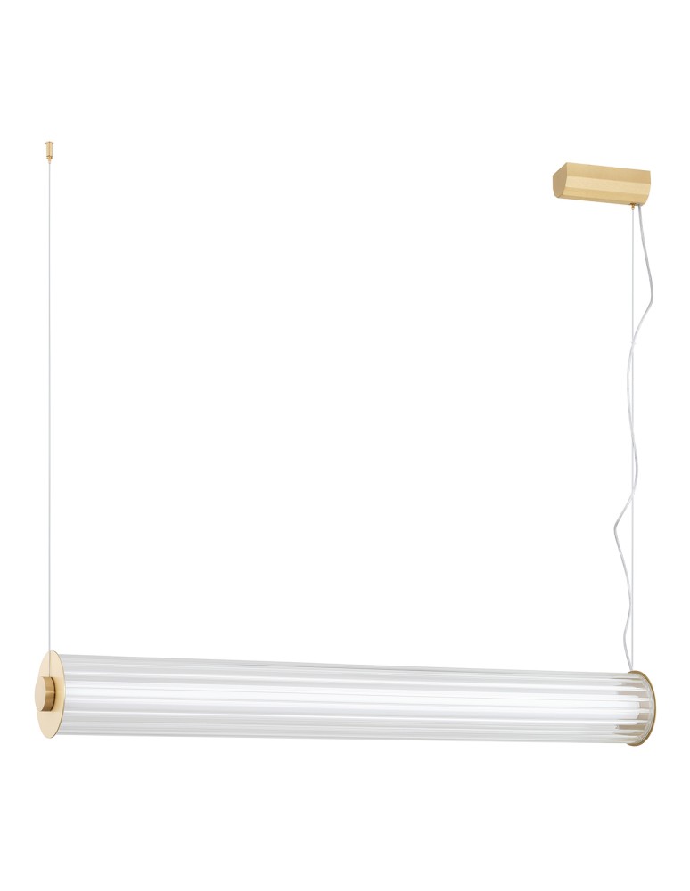 Pendant lamps over the island - Argon HAMPTON 8624 1-light LED pendant lamp, transparent (fluted), brushed brass LED (integrated) / 9180 lm / 30 - product kolory-swiatla.pl 2