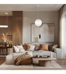 Pendant lamps over the island - Argon HAMPTON 8624 1-light LED pendant lamp, transparent (fluted), brushed brass LED (integrated) / 9180 lm / 30 - product 5