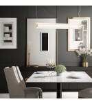 Pendant lamps over the island - Argon HAMPTON 8624 1-light LED pendant lamp, transparent (fluted), brushed brass LED (integrated) / 9180 lm / 30 - product 6