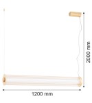 Pendant lamps over the island - Argon HAMPTON 8624 1-light LED pendant lamp, transparent (fluted), brushed brass LED (integrated) / 9180 lm / 30 - product 8