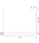 Pendant lamps over the island - Argon HAMPTON 8624 1-light LED pendant lamp, transparent (fluted), brushed brass LED (integrated) / 9180 lm / 30 - product 9