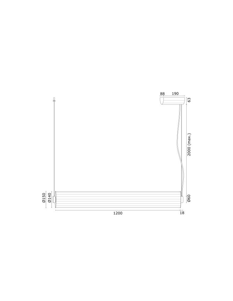 Pendant lamps over the island - Argon HAMPTON 8624 1-light LED pendant lamp, transparent (fluted), brushed brass LED (integrated) / 9180 lm / 30 - product kolory-swiatla.pl 9