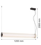 Pendant lamps over the island - Argon HAMPTON 8625 1-light LED pendant lamp, transparent (fluted), brushed brass LED (integrated) / 9180 lm / 30 - product 6