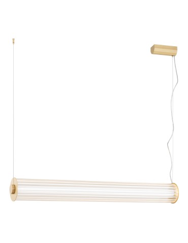 Argon HAMPTON 8627 1 fl. LED pendant lamp smaller, transparent (fluted), brushed brass LED (integrated) / 618