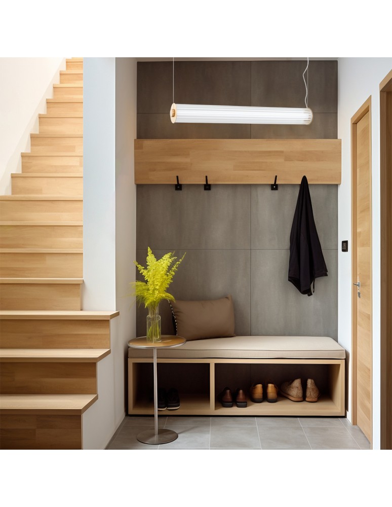 Pendant lamps over the island - Argon HAMPTON 8627 1 fl. LED pendant lamp smaller, transparent (fluted), brushed brass LED (integrated) / 618 - product kolory-swiatla.pl 6