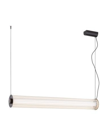 Argon HAMPTON 8628 lampa wisząca 1 pł. LED mniejsza, transparentny (ryflowany), mosiądz szczotkowany LED (zintegrowany) / 618