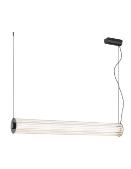 Argon HAMPTON 8628 lampa wisząca 1 pł. LED mniejsza, transparentny (ryflowany), mosiądz szczotkowany LED (zintegrowany) / 618