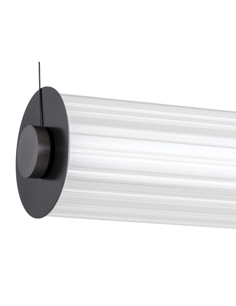 Pendant lamps over the island - Argon HAMPTON 8628 1-fl. LED pendant lamp smaller, transparent (fluted), brushed brass LED (integrated) / 618 - product kolory-swiatla.pl 3