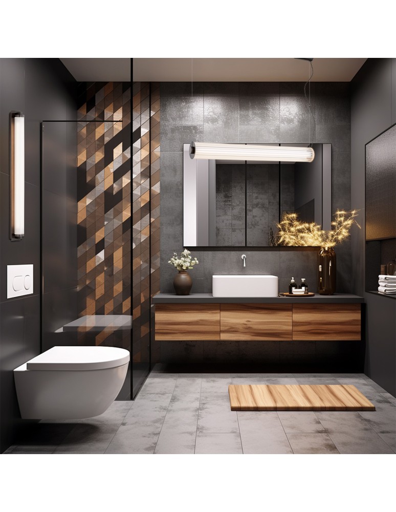 Pendant lamps over the island - Argon HAMPTON 8628 1-fl. LED pendant lamp smaller, transparent (fluted), brushed brass LED (integrated) / 618 - product kolory-swiatla.pl 4