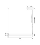 Pendant lamps over the island - Argon HAMPTON 8628 1-fl. LED pendant lamp smaller, transparent (fluted), brushed brass LED (integrated) / 618 - product 7