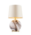 Table lamps with lampshade - Argon HARLEM 8547 satin lampshade, glass, brass - product 1