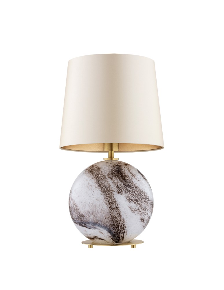 Table lamps with lampshade - Argon HARLEM 8547 satin lampshade, glass, brass - product kolory-swiatla.pl 2
