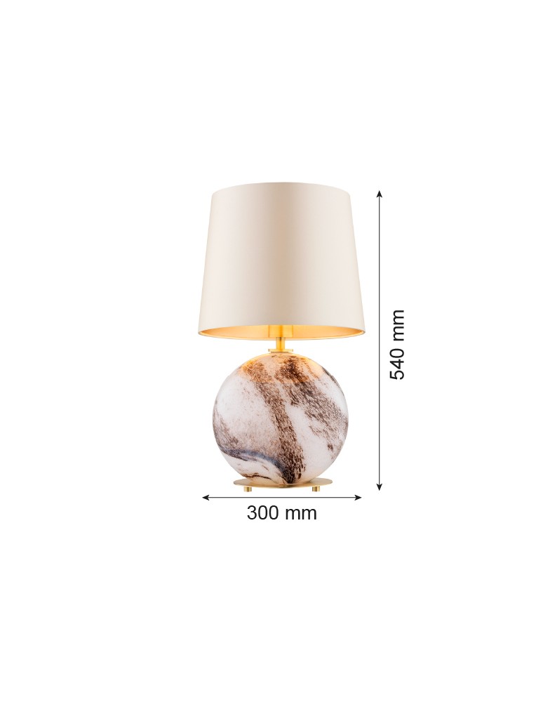 Table lamps with lampshade - Argon HARLEM 8547 satin lampshade, glass, brass - product kolory-swiatla.pl 5