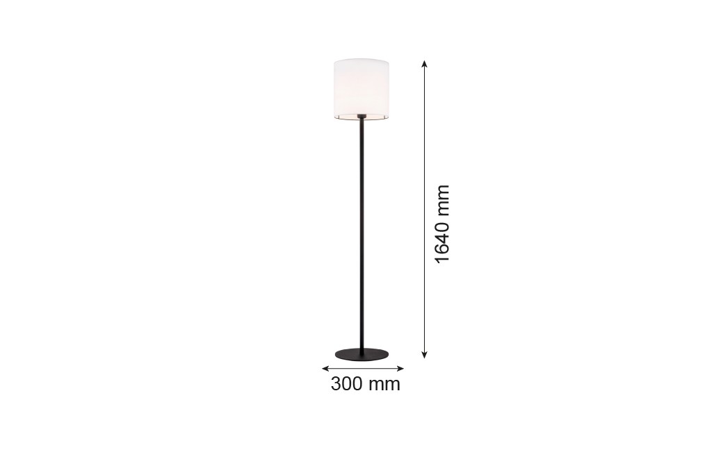 Argon HILARY lampa podłogowa 1 pł. 1x15W (max) biały czarny struktura 4082