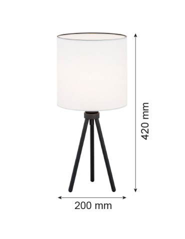 Argon HILARY lampa stołowa 1 pł. 1x15W (max) biały czarny struktura 4083 - produkt 2