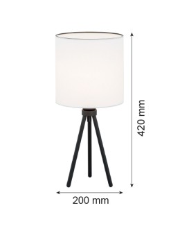 Argon HILARY lampa stołowa 1 pł. 1x15W (max) biały czarny struktura 4083 - produkt 2