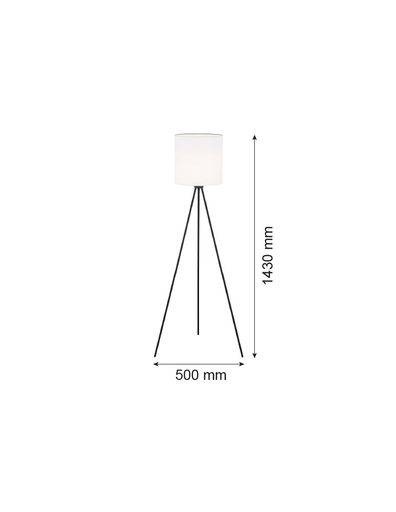 Tripod floor lamps - Argon HILARY 1 fl. floor lamp 1x15W (max) white black structure 4084 - product kolory-swiatla.pl 2