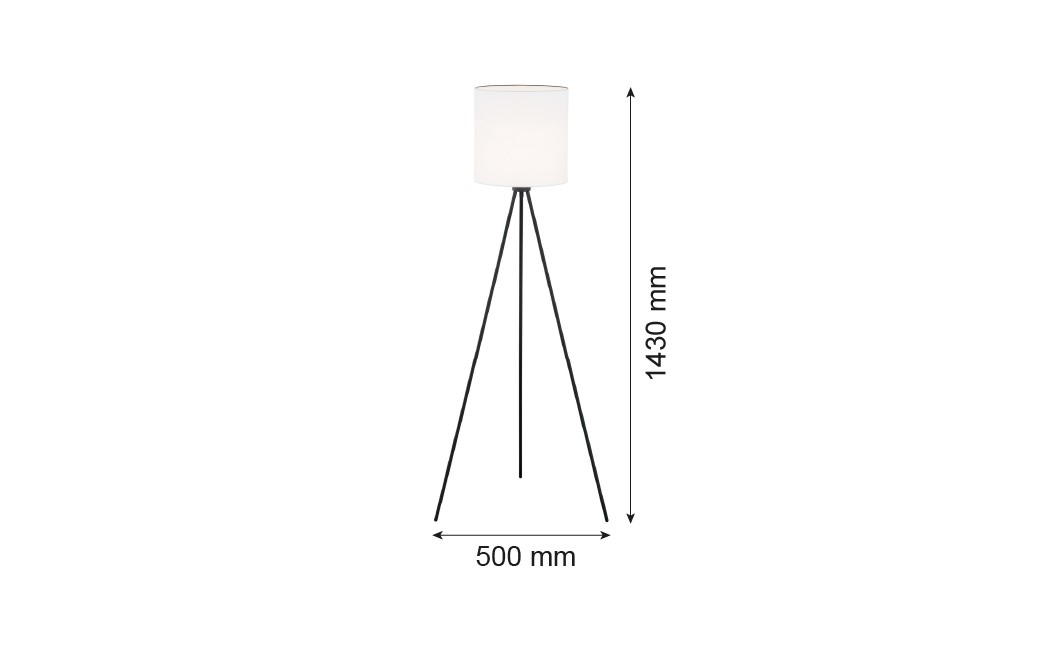 Argon HILARY lampa podłogowa 1 pł. 1x15W (max) biały czarny struktura 4084