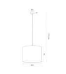 Pendant lamps with lampshade - Argon HILARY pendant lamp 1 pł. 1x15W (max) white black structure 4085 - product 3