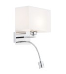 Reading wall lamps - Argon HILARY wall lamp 2 pł. 1x15W (max) + 1x4.5W white chrome 867 - product 1