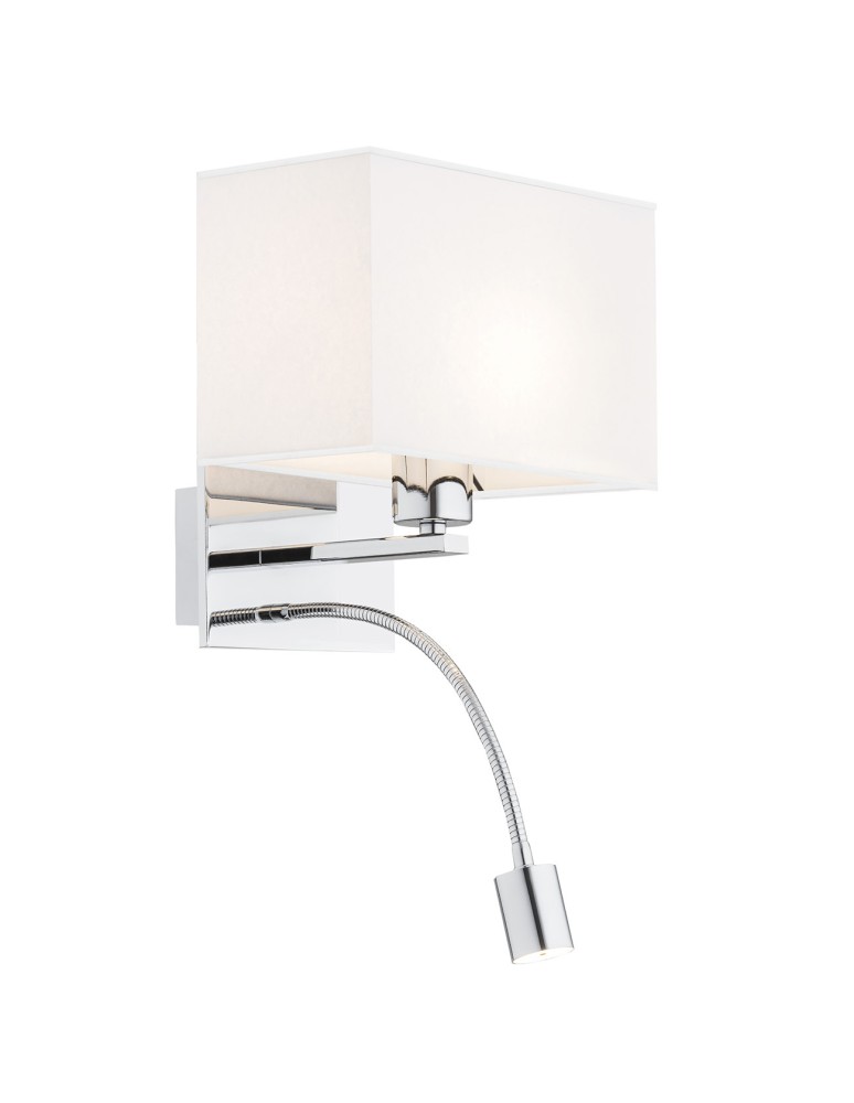 Reading wall lamps - Argon HILARY wall lamp 2 pł. 1x15W (max) + 1x4.5W white chrome 867 - product kolory-swiatla.pl 1