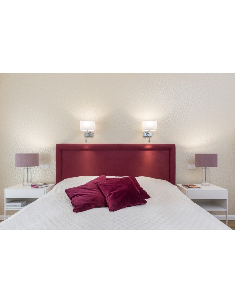Reading wall lamps - Argon HILARY wall lamp 2 pł. 1x15W (max) + 1x4.5W white chrome 867 - product kolory-swiatla.pl 2