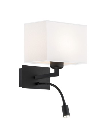 Argon HILARY wall lamp 2 pł. 1x15W (max) + 1x4.5W white matte black 868