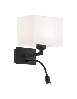 Argon HILARY wall lamp 2 pł. 1x15W (max) + 1x4.5W white matte black 868