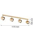 Spotlight ceiling lamps - Argon ISOLA plafond 4 fl. 4x5W (max) gold 1810 - product 5