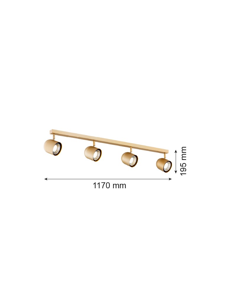 Spotlight ceiling lamps - Argon ISOLA plafond 4 fl. 4x5W (max) gold 1810 - product kolory-swiatla.pl 5