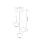 Pendant lamps - Argon JAMAJKA 3 fl. pendant lamp 3x5W (max) any color 1326 - product 3