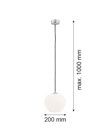 Argon KALIMERA 1 fl. pendant lamp smaller 1x15W (max) opal matt chrome 4040 - product 2
