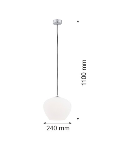 Argon KALIMERA lampa wisząca 1 pł. większa 1x15W (max) opal mat chrom 4042 - produkt 2