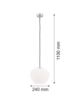 Argon KALIMERA lampa wisząca 1 pł. większa 1x15W (max) opal mat chrom 4042 - produkt 2