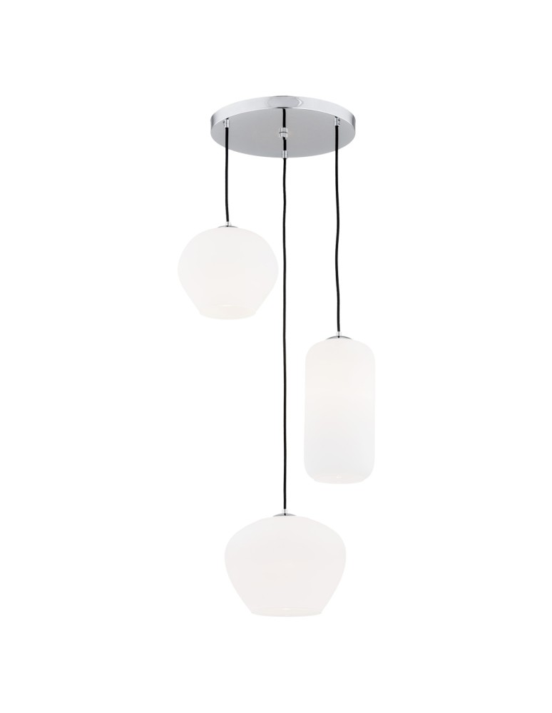 Pendant lamps - Argon KALIMERA 3 fl. pendant lamp 3x15W (max) opal matt chrome 1430 - product kolory-swiatla.pl 1
