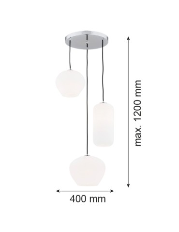 Argon KALIMERA lampa wisząca 3 pł. 3x15W (max) opal mat chrom 1430 - produkt 2