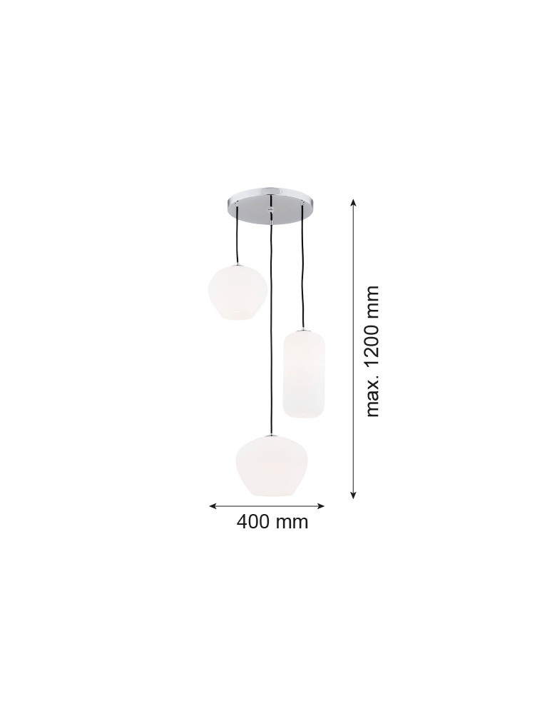 Argon KALIMERA lampa wisząca 3 pł. 3x15W (max) opal mat chrom 1430
