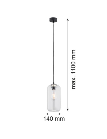 Argon KALIMERA lampa wisząca 1 pł. 1x15W (max) transparentny czarny mat 4039 - produkt 2