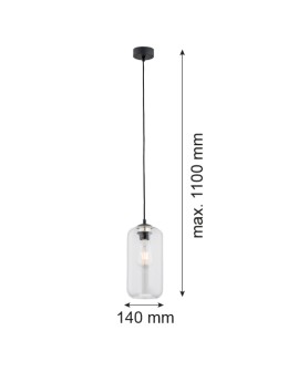 Argon KALIMERA lampa wisząca 1 pł. 1x15W (max) transparentny czarny mat 4039 - produkt 2