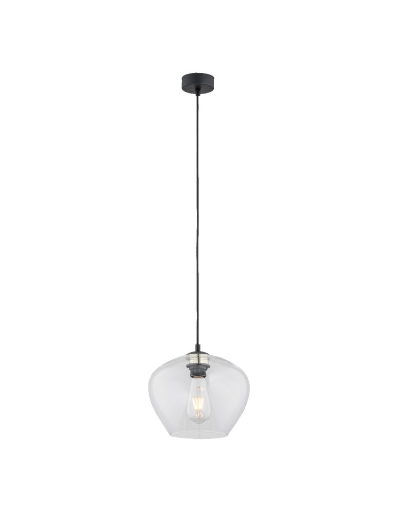 Argon KALIMERA lampa wisząca 1 pł. większa 1x15W (max) transparentny czarny mat 4043