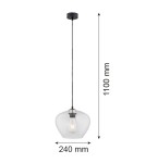 Argon KALIMERA lampa wisząca 1 pł. większa 1x15W (max) transparentny czarny mat 4043