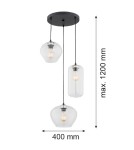 Argon KALIMERA lampa wisząca 3 pł. 3x15W (max) transparentny czarny mat 1431