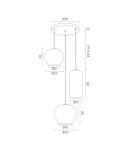 Argon KALIMERA lampa wisząca 3 pł. 3x15W (max) transparentny czarny mat 1431