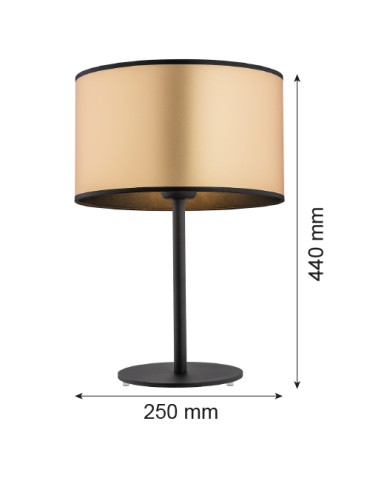 Argon KARIN 1 fl. table lamp 1x15W (max) gold black structure 4297 - product 2