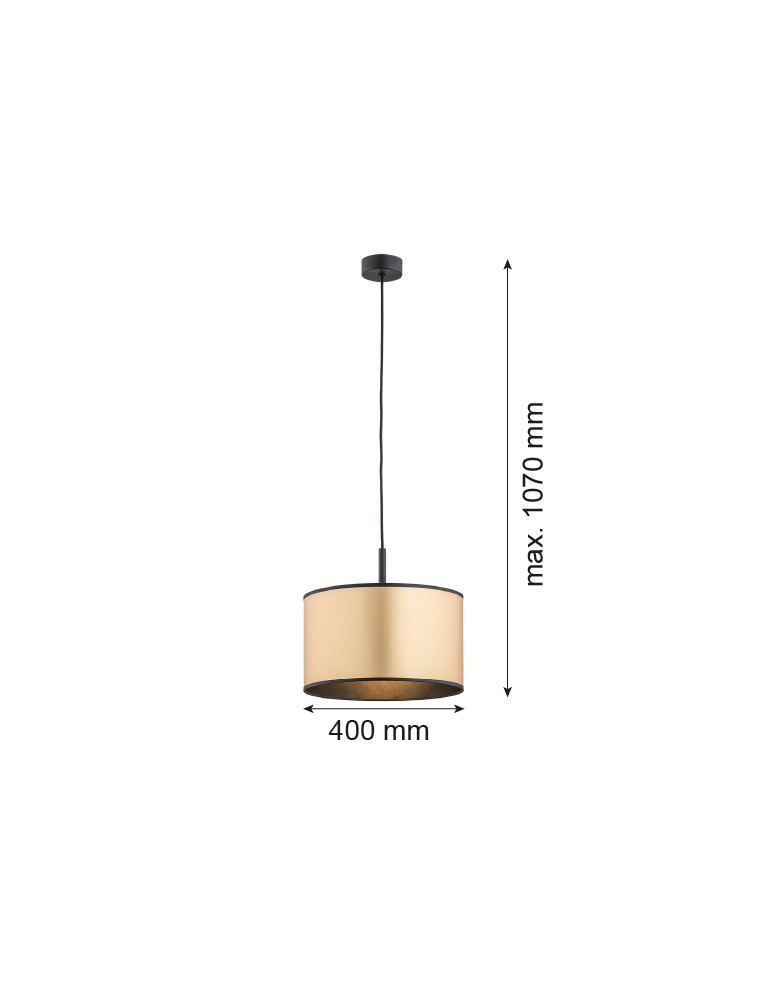 Single pendant lamps - Argon KARIN pendant lamp 1 pł. 1x15W (max) gold black structure 4291 - product kolory-swiatla.pl 2