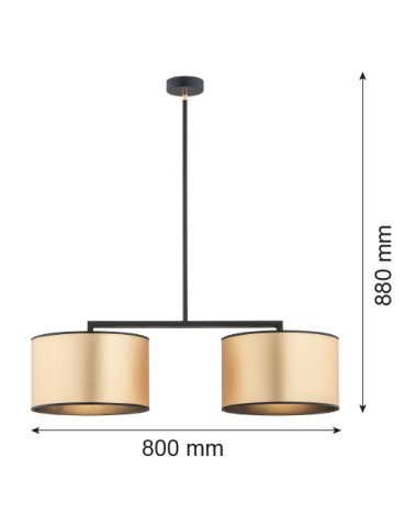 Argon KARIN lampa wisząca 2 pł. 2x15W (max) złoty czarny strukura 898 - produkt 2
