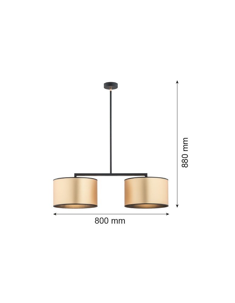 Double pendant lamps - Argon KARIN 2 fl. pendant lamp 2x15W (max) gold black strucura 898 - product kolory-swiatla.pl 2