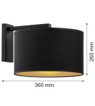 Wall lamps with lampshade - Argon KARIN wall lamp 1 pł. 1x15W (max) black with gold center black structure 4340 - product 2